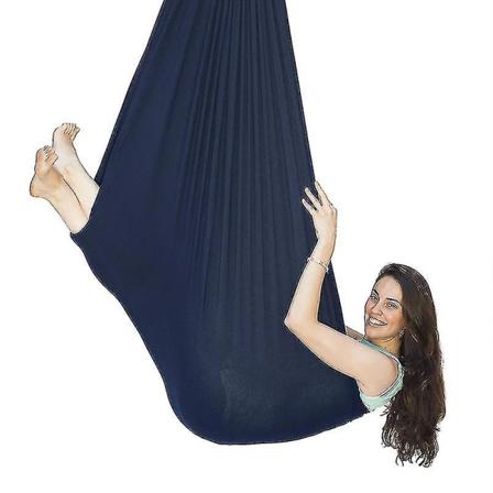 Aerial Yoga Therapy huskesett og hengekøyesett for fleksibilitet og smertelindring Black 100*280CM