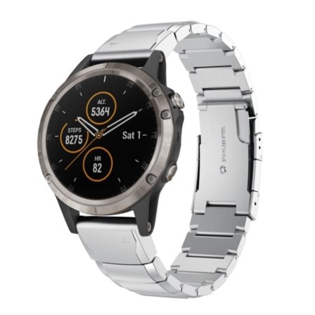 För Garmin Fenix ​​5 Plus 22mm Tortoise Shell i rostfritt stål watch