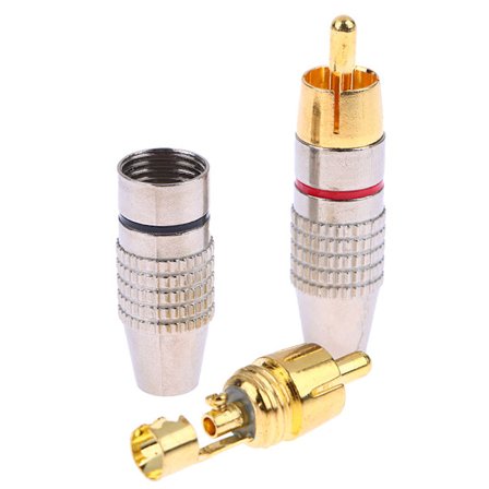 2 kpl RCA-urosliitin, juottamaton pistokeadapteri o Cable Plu