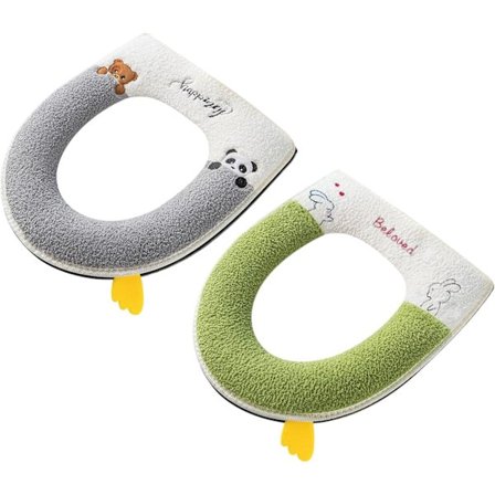 Pehmeä Paksu WC-istuimen Päällinen, 2 Osainen WC-istuimen Tyyny Kahvalla, Talvinen WC-istuimen Tyyny Pitää Lämpimänä Ovaaleille WC-istuimille, 38x43cm