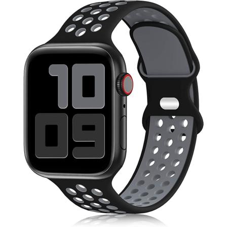 Urheiluranneke yhteensopiva Apple Watch76543SE -silikoniranneke, hengittävä ja pehmeä silikoninen urheiluranneke/