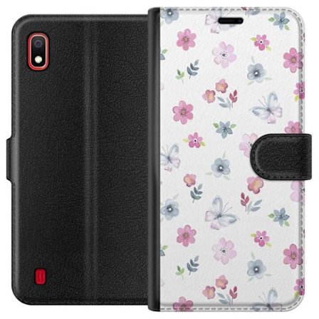 Plånboksfodral till Samsung Galaxy A10 med Blommor och fjärillar