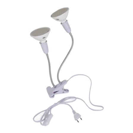 24W E27 Dobbelhode 400 LED Plantevekstlys med Skrivebordsklipsholder for Plantevekst 85‐265V