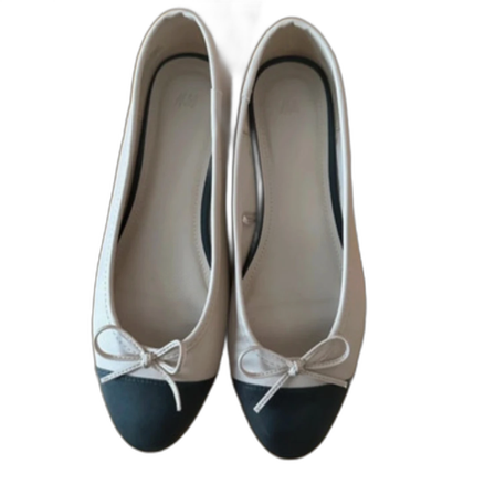 Beige ballerinaskor med rosett H&M