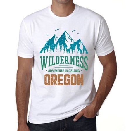 T-shirt herr – Wilderness, Adventure is Calling Oregon – Vintage T-shirt