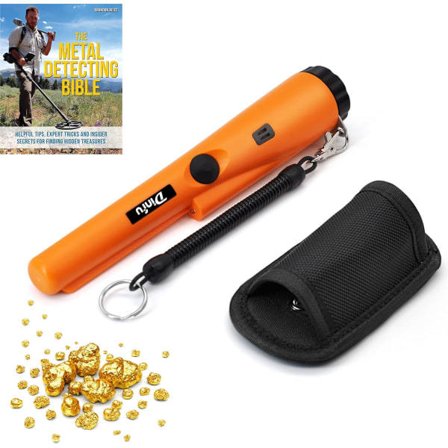 Bärbar metalldetektor Sökare Vattentät Handhållen Detektor Skatt Sondsökare med Hölster (Orange) Gul