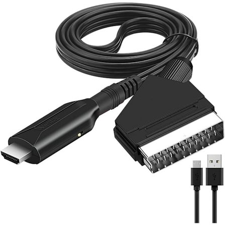 SCART till HDMI-kabel, omkopplare för video- och ljudkonvertering, SCART till HDMI