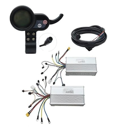 60V 50A Børsteløs Kontroller Dobbel Motor+36V-60V LCD Display Dashboard 6PIN for Elektrisk Sparkesykkel E B