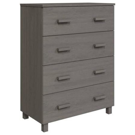 Vidaxl Skänk Ljusgrå 79x40x103,5 Cm Massiv Furu Grå