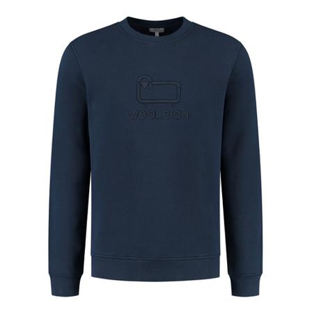 Woolrich, Niebieski Classic Fleece Crewneck Niebieski, Mężczyzna, Rozmiar: M
