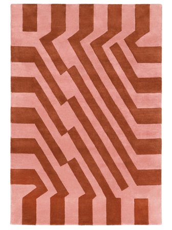 Ziggy Tapis - Rouge Rouille/Rose 160X230 Laine