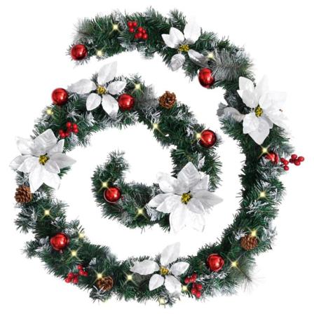 Vidaxl Julgirlang Med Led-lampor Grön 2,7 M Pvc Grön