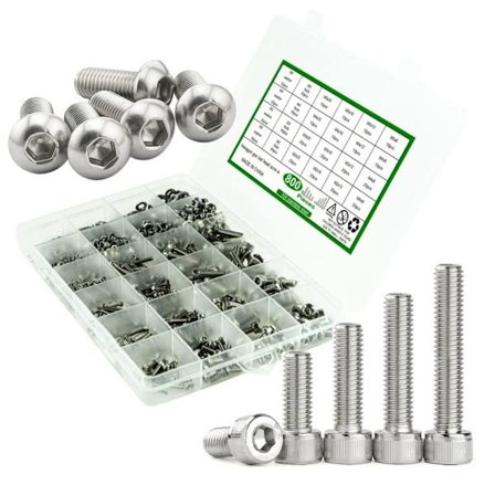 800 stk metriske skruer Sortiment sekskantet knaphoved skruer fatning