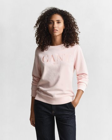 GANT Damen Tonal Graphic Rundhals-Sweatshirt (L) Rosa