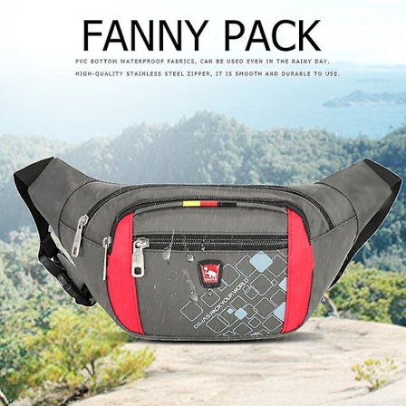 Oiwas Vanntett Midjeveske Fanny Pack Menn Nylon Penger