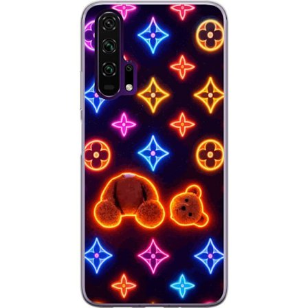 Yhteensopiva Puhelinkuori Honor Honor 20 Pro Neonvärisellä ylellisellä kuviolla, jossa hehkuvia nalleja pop-taide-esteetiikassa