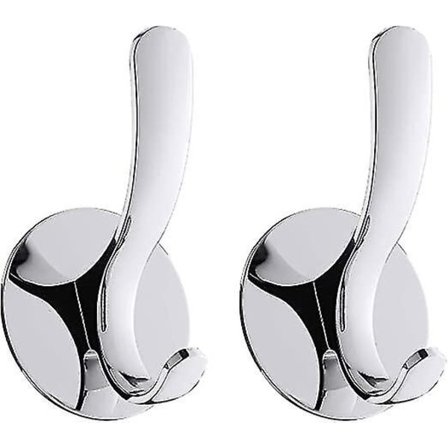 Håndklekrok i rustfritt stål, ingen boring, bad kjøkken polert overflate 2 stk