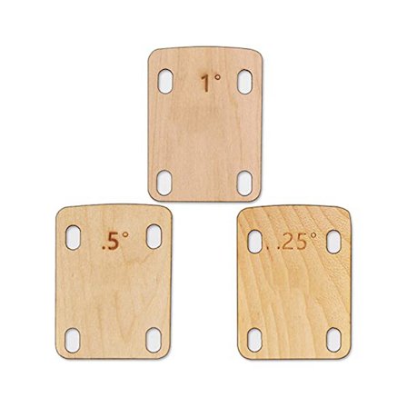 3 stk gitarhals shims, solid lønnetre gitarhals shim beskyttelse 0,25, 0,5 og 1 grad gitarhals plateverktøy