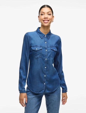 Vila Vibista Denim Shirt-Noos - Blue - S