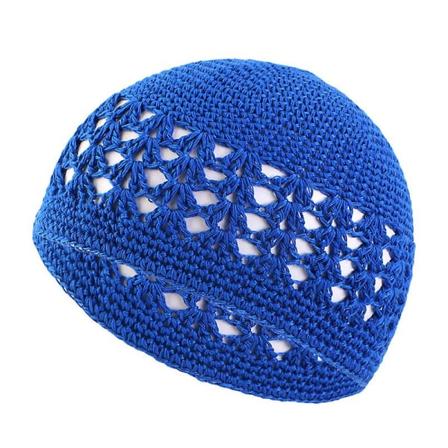Enkel Farge Håndlaget Hekle Lue For Kvinner Menn Vinter Hold Varm Strikkeluer royal blue