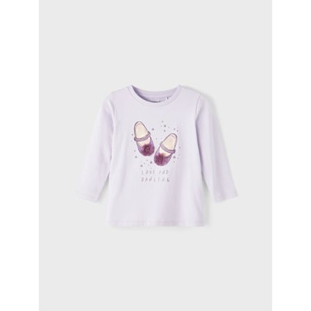 Name it Purple Top med Ballerina og Applique Størrelse 86