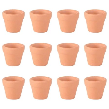 12 stk. 3x3cm Små Mini Terrakottakrukker Lerkrukker Keramiske Plantekasser Kaktus Blomsterpotter Sukkulent Planteskolepotter Perfekt til Planter 
