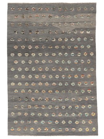 Tapis Kilim Nimbaft 202X300 Marron/Jaune Foncé (Laine, Afghanistan)