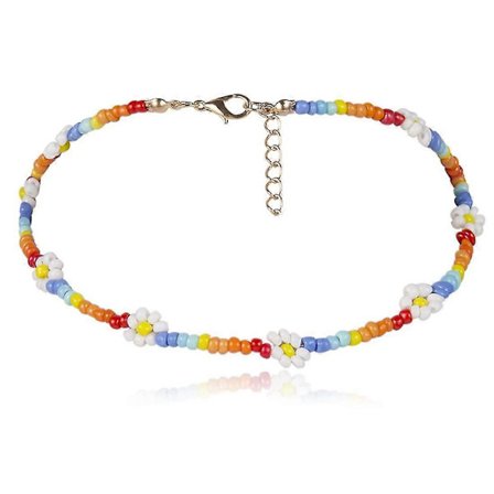 Bohemisk Färgad Pärla Daisy Halsband Halsband Halsband Halsband Kort Solros