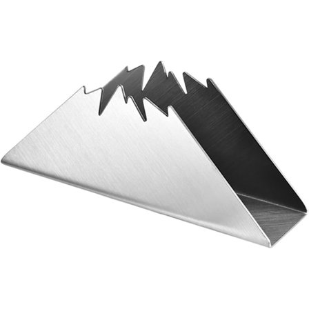 Vertikal serviet holder til bord, rustfrit stål metal serviet holder til køkkenborde spisestue indretning bondegård, sølv vulkan