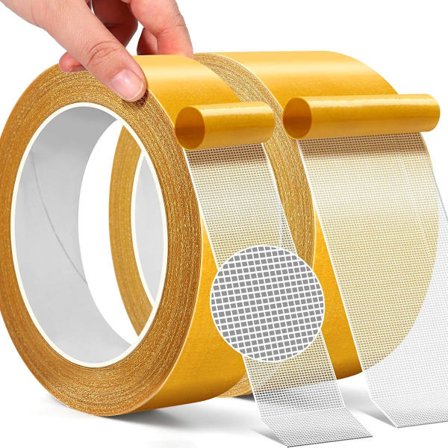 2 ruller - Dobbeltsidig stofftape - Kraftig dobbeltsidig teppetape - Dobbeltsidig 1 tomme/2 tommer x 33 fot, 10 meter