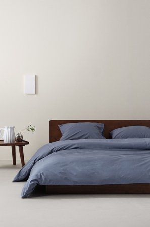 Jotex - Percale Dynetrekksett Dobbeltseng Økologisk Tordenblå - ZACK - Kjøp Dobbeltseng hos Jotex