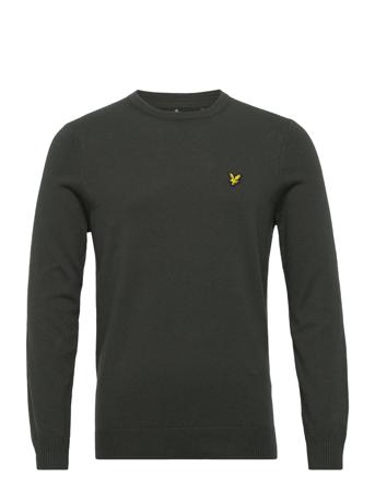 Cotton Merino Crew Jumper Neulepaita Pyöreä Kaula-aukko Khaki Green Lyle & Scott