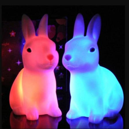 Påske Farveskiftende LED Lampe Natlys Kanin Form Hjem Fest Dekoration Gave