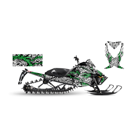Dekalkit SweTown Substar Svart-Grön - Arctic Cat M800 2012-2013