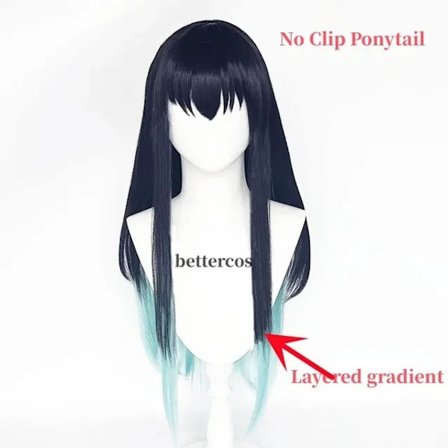 4 tyyppiä Anime Tokitou Muichirou Cosplay Peruukki Kisatsutai Tokitou Muichirou Peruukki Musta Liukuväri Vihreä (YJD)