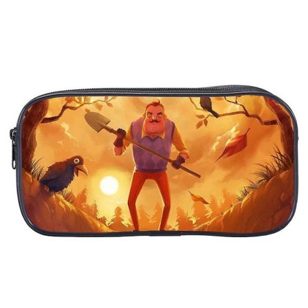 Hello Neighbor Hello Neighbor Elementary School Student Pencil Bag Stor kapacitet til mænd og kvinder