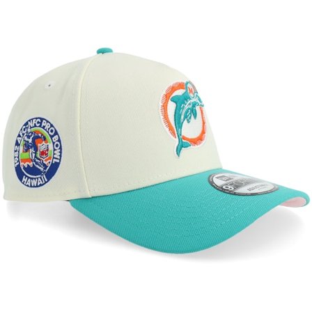 New Era - White adjustable Gorra - Hatstore Exclusive x Miami Dolphins 9FORTY Chrome/Teal A-frame Adjustable @ Hatstore