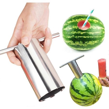 Watermelon-utskjærer i rustfritt stål - Melondeler med runde skiver - Melonfjerner - Tilbehør til juicer - Perfekt