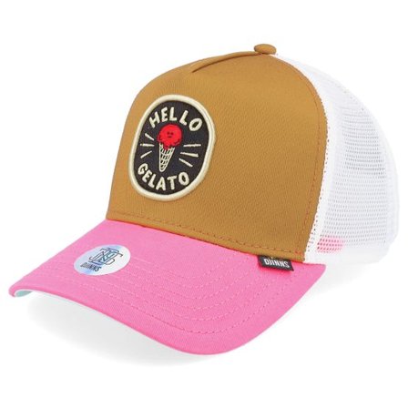 Djinns - Brun trucker Keps - Hft Food Gelato Brown/Rose/White Trucker @ Hatstore