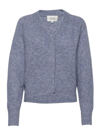 Brook Knit Boxy Cardigan Strikkegenser Cardigan Blå Second Female