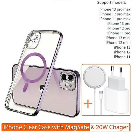För Iphone 11 Magsafe 20w Trådlös Laddare & Skal Combo