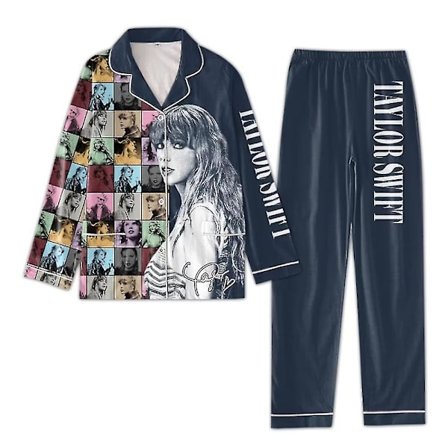 Taylor Swift Julepysjamas Nattøy Dame 1989 Skjorter Og Bukser Pysjamas Sett Knapper Swiftie Sovetøy Fans Loungewear Gave