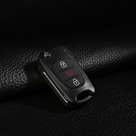 Svart 3-knapps erstatningsnøkkelskall for KIA Soul New LJ