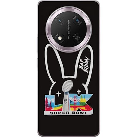 Kompatibel Mobilcover til Honor Magic7 Lite Bad Bunny portræt med åben skjorte, tatoveringer og krøllet hår i stilfuld modefotografering