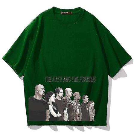 Snabb och Furious 10 Förälder-barn Bomull Kortärmad T-shirt Sommar Green 4XL