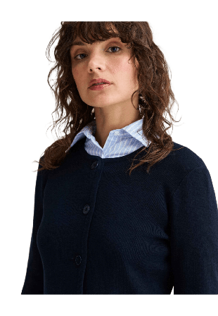 Newhouse Felicity Rib Cardigan Tröjor Dam Blå S