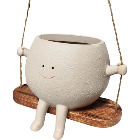 Små plantepotter, gyngende ansigt plantepotte hængende blomsterpotter, søde sukkulentepotter til perlerækkeplanter, til planteelskere og mødre