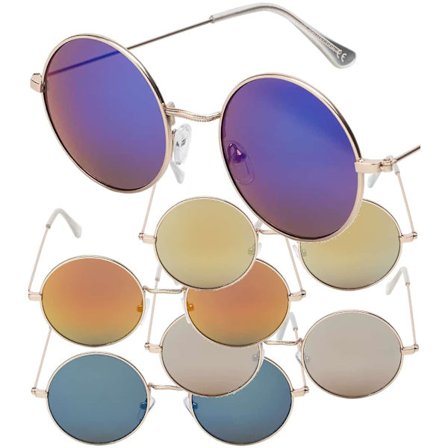 Runde unisex solbriller med spejl