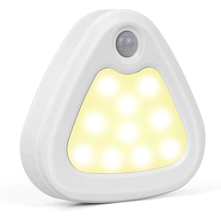 Automatisk LED-nattelys, bevægelsessensor LED-lampe, med magnetisk klæbestrimmel til soveværelse, trappe, gang (batteri ikke inkluderet), varmt lys