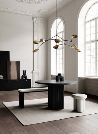 Stingray taklampe - messing